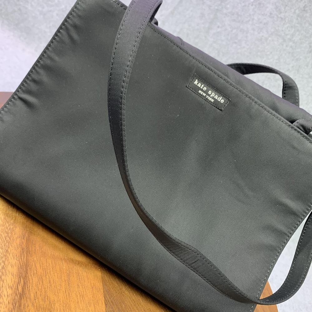 Kate Spade New York Shoulder Bag Womens Black Nylon Magnetic Snap Zip Pocket